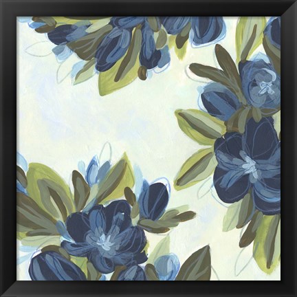 Framed Lush Indigo Blooms II Print