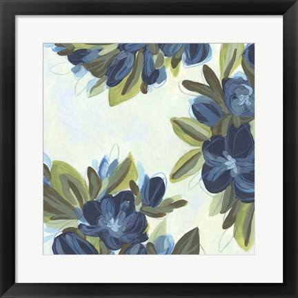 Framed Lush Indigo Blooms II Print