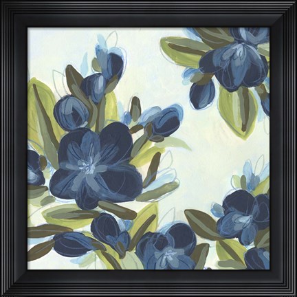 Framed Lush Indigo Blooms III Print