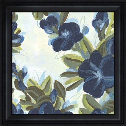 Framed Lush Indigo Blooms IV Print