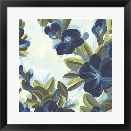 Framed Lush Indigo Blooms IV Print