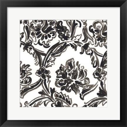 Framed Ink Motif I Print