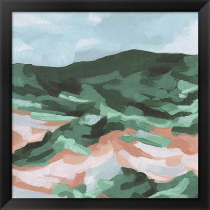 Framed Seafoam Hills II Print