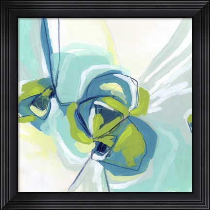 Framed Peacock Vortex I Print