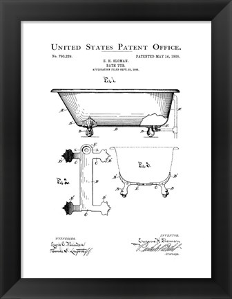 Framed Bath Time Patents I Print