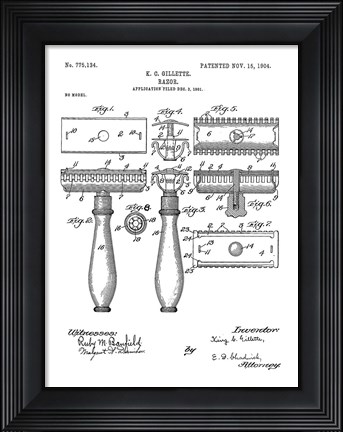 Framed Bath Time Patents III Print