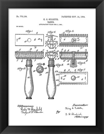 Framed Bath Time Patents III Print