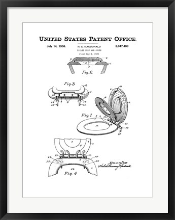 Framed Bath Time Patents V Print