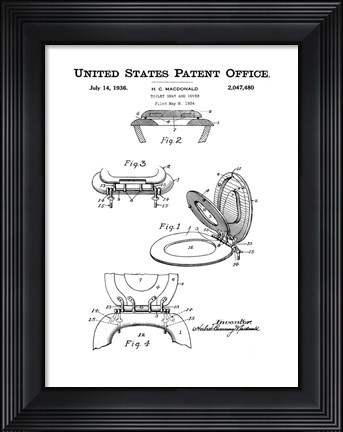 Framed Bath Time Patents V Print