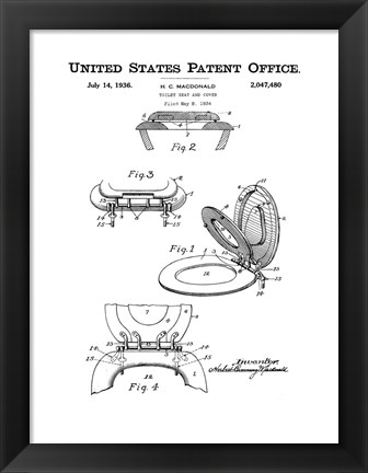 Framed Bath Time Patents V Print