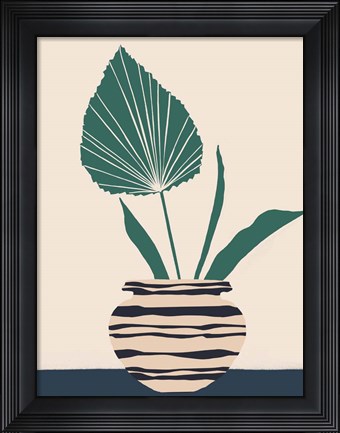 Framed Dancing Vase With Palm I Print