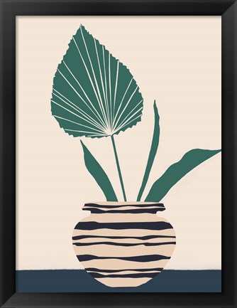 Framed Dancing Vase With Palm I Print