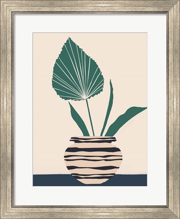 Framed Dancing Vase With Palm I Print