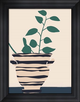 Framed Dancing Vase With Palm II Print