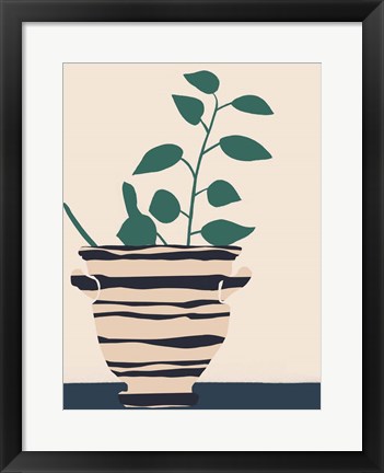 Framed Dancing Vase With Palm II Print