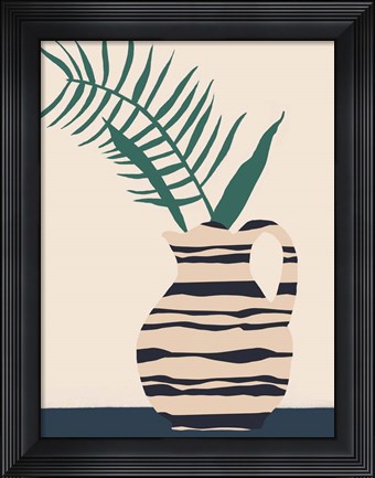Framed Dancing Vase With Palm III Print