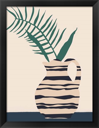 Framed Dancing Vase With Palm III Print