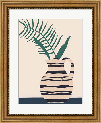 Framed Dancing Vase With Palm III Print
