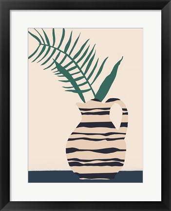 Framed Dancing Vase With Palm III Print