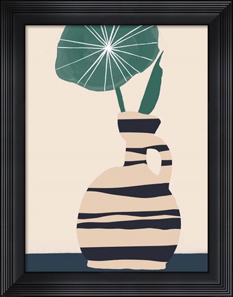 Framed Dancing Vase With Palm IV Print