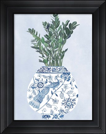 Framed Moonlight Vase I Print