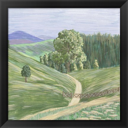 Framed Hill Lines I Print