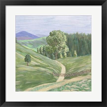 Framed Hill Lines I Print