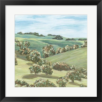 Framed Hill Lines V Print