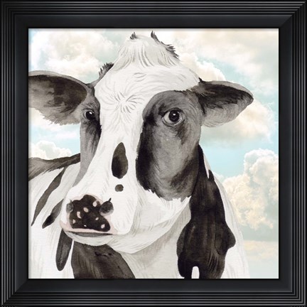 Framed Portrait of a Cow I Print