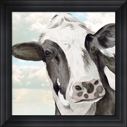 Framed Portrait of a Cow II Print