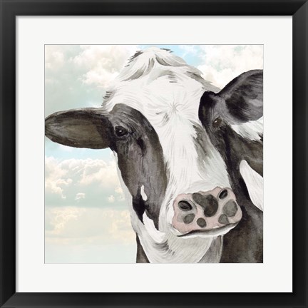 Framed Portrait of a Cow II Print