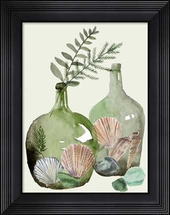 Framed Ocean in a Bottle I Print