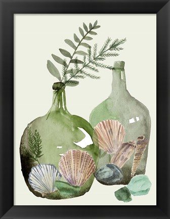 Framed Ocean in a Bottle I Print