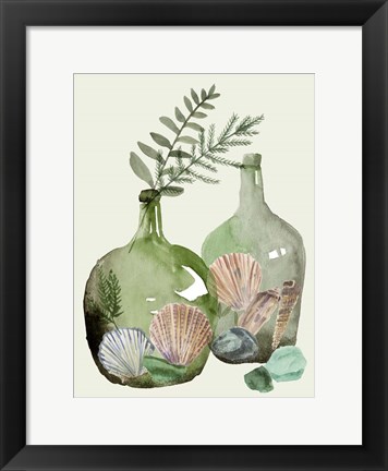 Framed Ocean in a Bottle I Print
