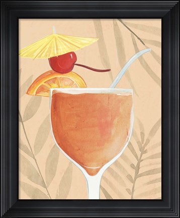 Framed Tropical Cocktail I Print
