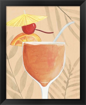 Framed Tropical Cocktail I Print