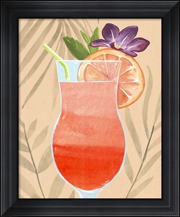 Framed Tropical Cocktail III Print