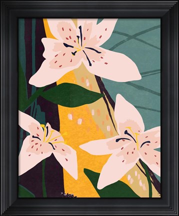 Framed Lily Collage I Print