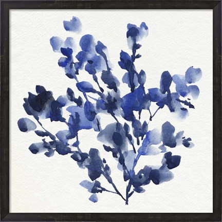 Framed Cobalt Blossom I Print