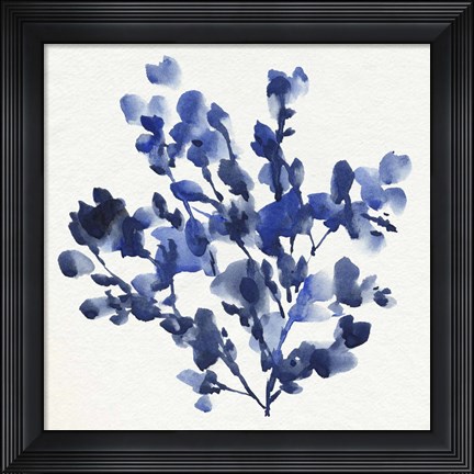 Framed Cobalt Blossom I Print