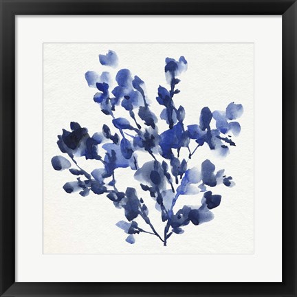 Framed Cobalt Blossom I Print