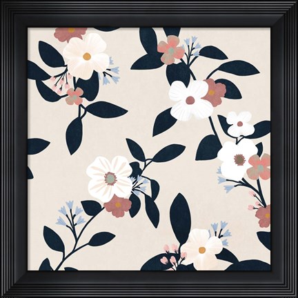 Framed Pink Petal Branch II Print