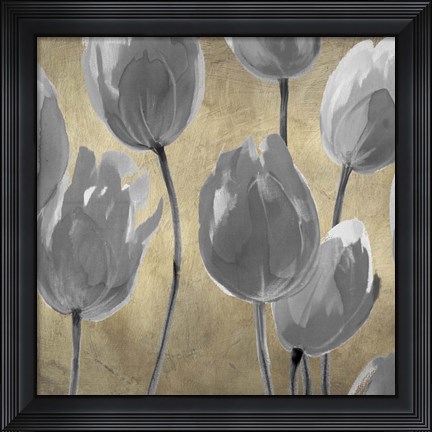 Framed Grey Tulips I Print