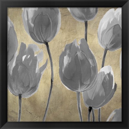 Framed Grey Tulips I Print