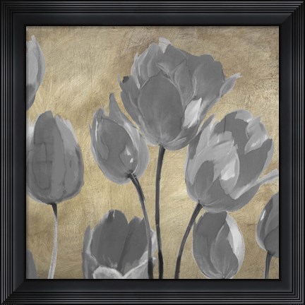 Framed Grey Tulips II Print
