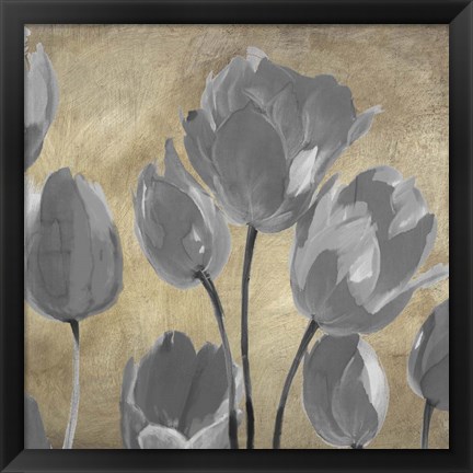 Framed Grey Tulips II Print