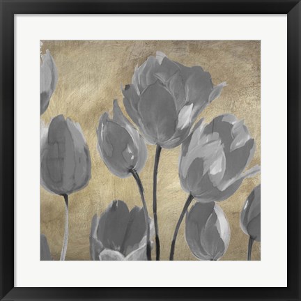 Framed Grey Tulips II Print