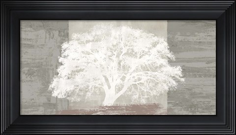 Framed White Tree Panel Print