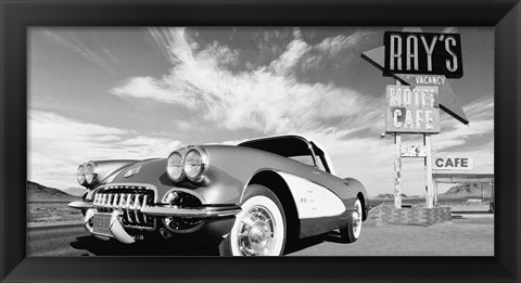 Framed Cruisin&#39; USA (BW) Print