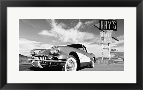 Framed Cruisin&#39; USA (BW) Print